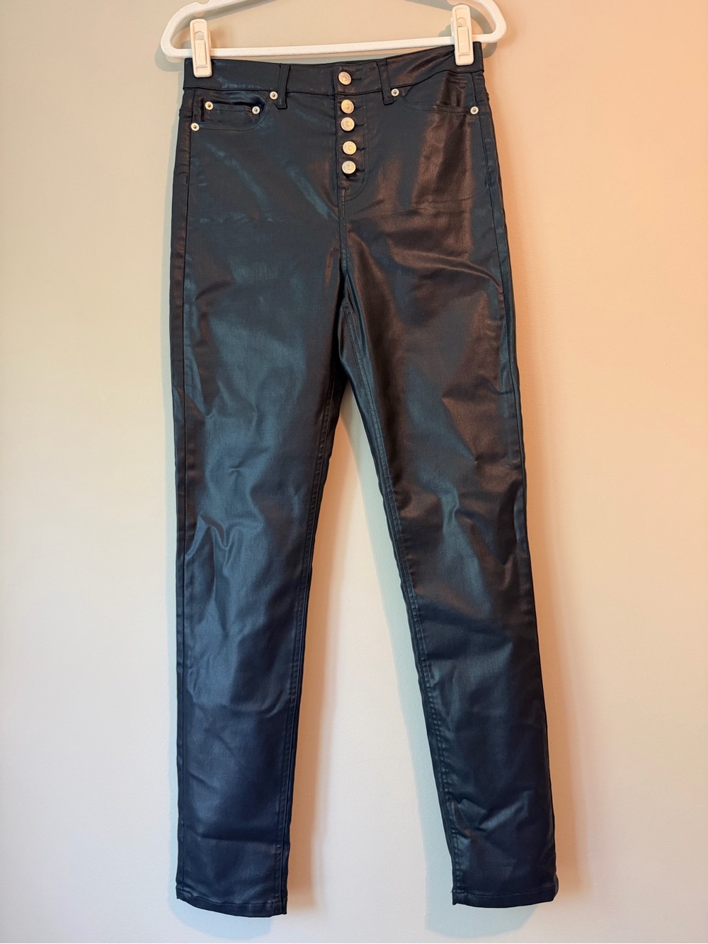 The Kooples “Franky” Navy Coated Skinny Jeans Sz 28 NWT